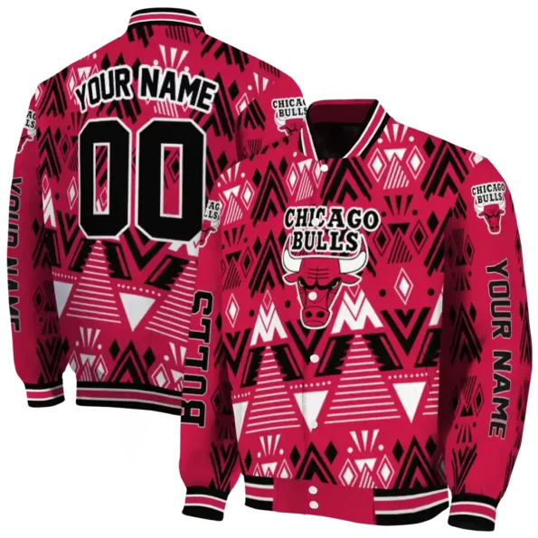 custom chicago bulls pyramid shapes red varsity jacket fashion forward.webp