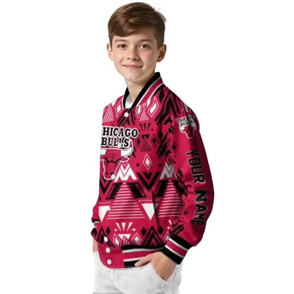 custom chicago bulls pyramid shapes red varsity jacket trendy.webp