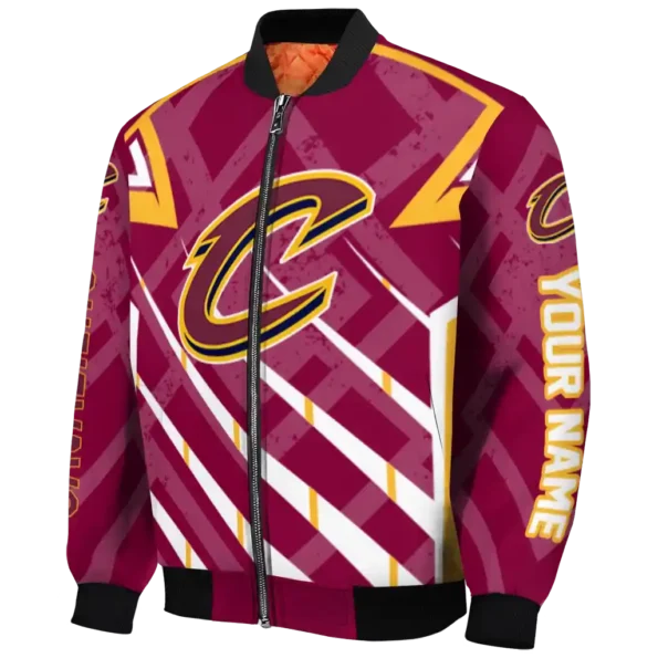 custom cleveland cavaliers chevron angles wine bomber jacket best selling