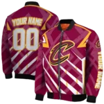 custom cleveland cavaliers chevron angles wine bomber jacket best selling