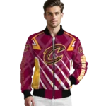 custom cleveland cavaliers chevron angles wine bomber jacket best selling