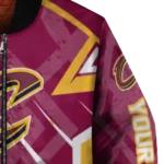 custom cleveland cavaliers chevron angles wine bomber jacket best selling