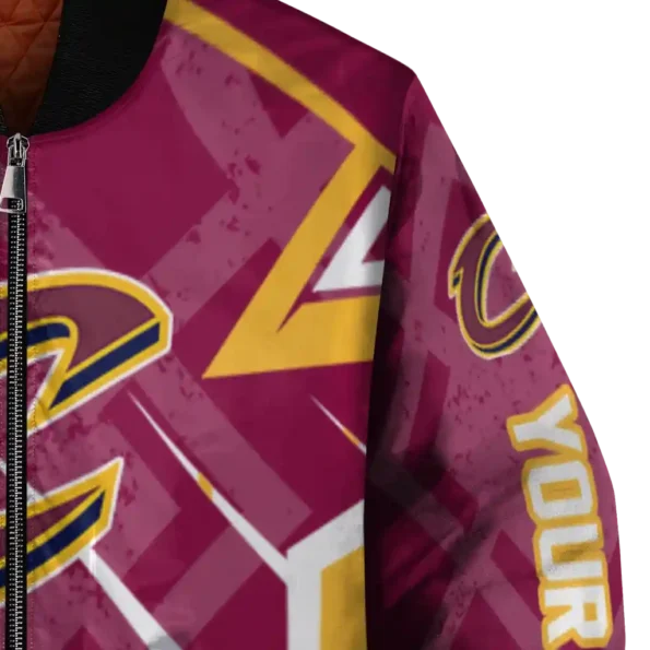 custom cleveland cavaliers chevron angles wine bomber jacket premium grade