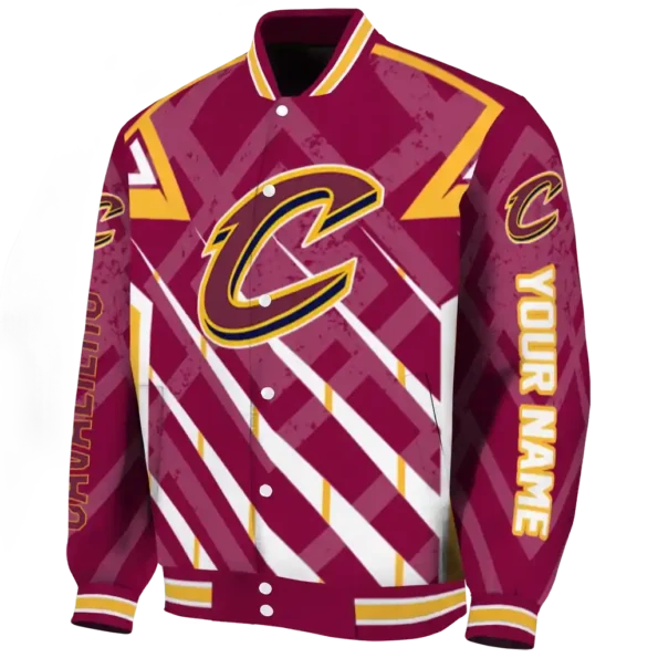 custom cleveland cavaliers chevron angles wine varsity jacket best selling.webp