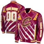 custom cleveland cavaliers chevron angles wine varsity jacket best selling.webp