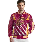 custom cleveland cavaliers chevron angles wine varsity jacket best selling.webp