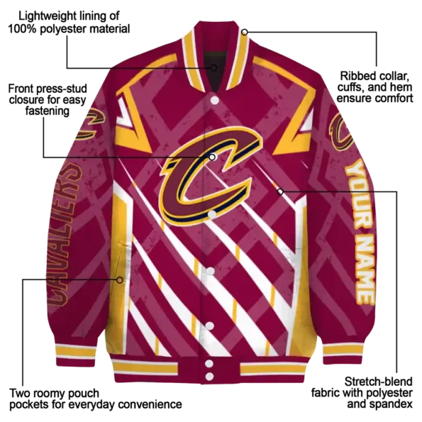 custom cleveland cavaliers chevron angles wine varsity jacket new arrival.webp