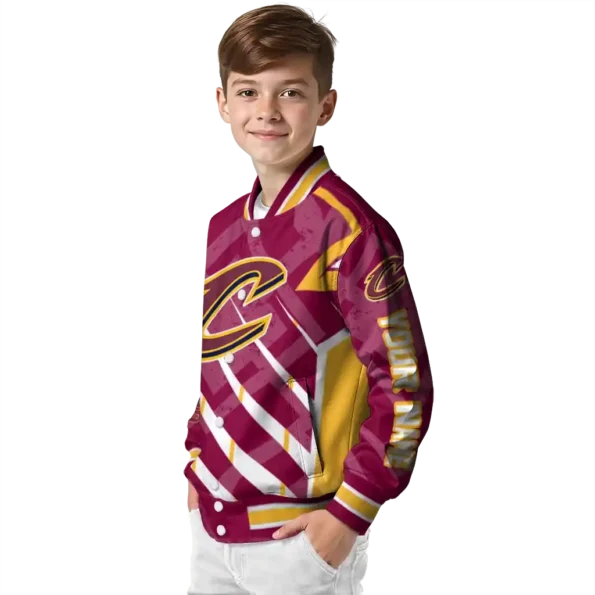 custom cleveland cavaliers chevron angles wine varsity jacket trendy.webp