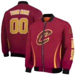 custom cleveland cavaliers chevron arrow wine bomber jacket best selling
