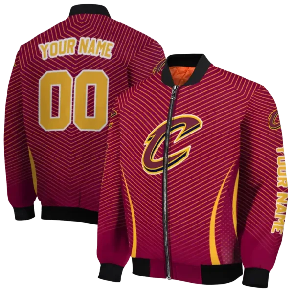 custom cleveland cavaliers chevron arrow wine bomber jacket fashion forward