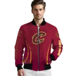 custom cleveland cavaliers chevron arrow wine bomber jacket best selling
