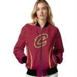 custom cleveland cavaliers chevron arrow wine bomber jacket best selling