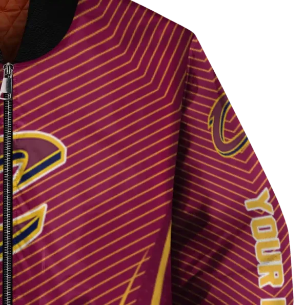 custom cleveland cavaliers chevron arrow wine bomber jacket premium grade