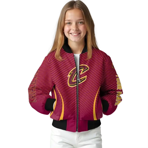custom cleveland cavaliers chevron arrow wine bomber jacket top rated