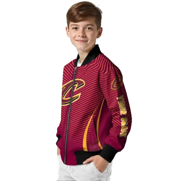 custom cleveland cavaliers chevron arrow wine bomber jacket trendy