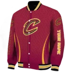 custom cleveland cavaliers chevron arrow wine varsity jacket best selling.webp
