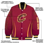 custom cleveland cavaliers chevron arrow wine varsity jacket best selling.webp