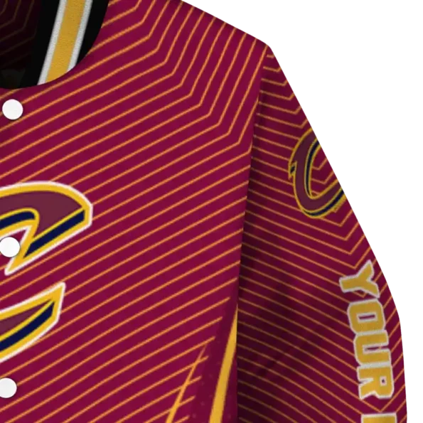 custom cleveland cavaliers chevron arrow wine varsity jacket premium grade.webp