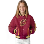 custom cleveland cavaliers chevron arrow wine varsity jacket best selling.webp