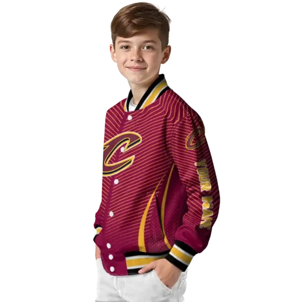 custom cleveland cavaliers chevron arrow wine varsity jacket trendy.webp