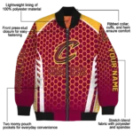 custom cleveland cavaliers hexagon grid wine bomber jacket best selling
