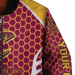 custom cleveland cavaliers hexagon grid wine bomber jacket best selling