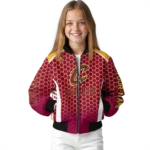 custom cleveland cavaliers hexagon grid wine bomber jacket best selling