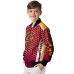 custom cleveland cavaliers hexagon grid wine bomber jacket best selling
