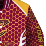 custom cleveland cavaliers hexagon grid wine varsity jacket best selling.webp