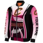 custom cleveland cavaliers mesh effect wine black bomber jacket best selling