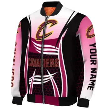 custom cleveland cavaliers mesh effect wine black bomber jacket best selling