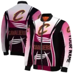 custom cleveland cavaliers mesh effect wine black bomber jacket best selling