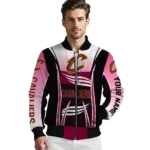custom cleveland cavaliers mesh effect wine black bomber jacket best selling