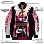 custom cleveland cavaliers mesh effect wine black bomber jacket best selling