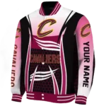 custom cleveland cavaliers mesh effect wine black varsity jacket best selling.webp