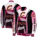 custom cleveland cavaliers mesh effect wine black varsity jacket best selling.webp