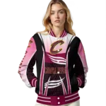 custom cleveland cavaliers mesh effect wine black varsity jacket best selling.webp