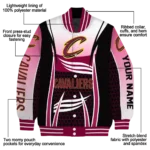 custom cleveland cavaliers mesh effect wine black varsity jacket best selling.webp