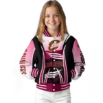custom cleveland cavaliers mesh effect wine black varsity jacket best selling.webp