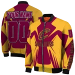 custom cleveland cavaliers spider mark wine bomber jacket best selling