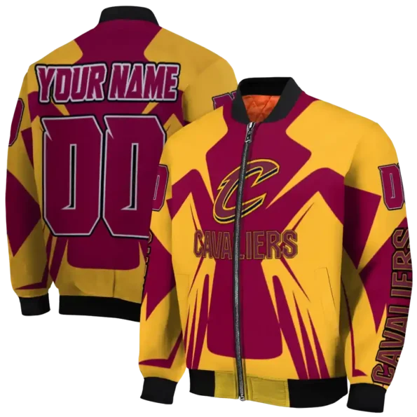 custom cleveland cavaliers spider mark wine bomber jacket fashion forward