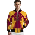 custom cleveland cavaliers spider mark wine bomber jacket best selling