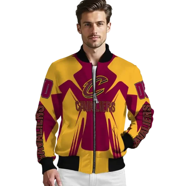 custom cleveland cavaliers spider mark wine bomber jacket high quality