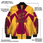 custom cleveland cavaliers spider mark wine bomber jacket best selling