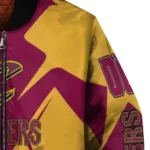 custom cleveland cavaliers spider mark wine bomber jacket best selling