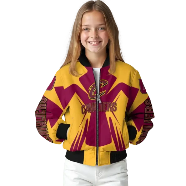 custom cleveland cavaliers spider mark wine bomber jacket top rated