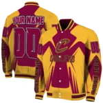 custom cleveland cavaliers spider mark wine varsity jacket best selling.webp