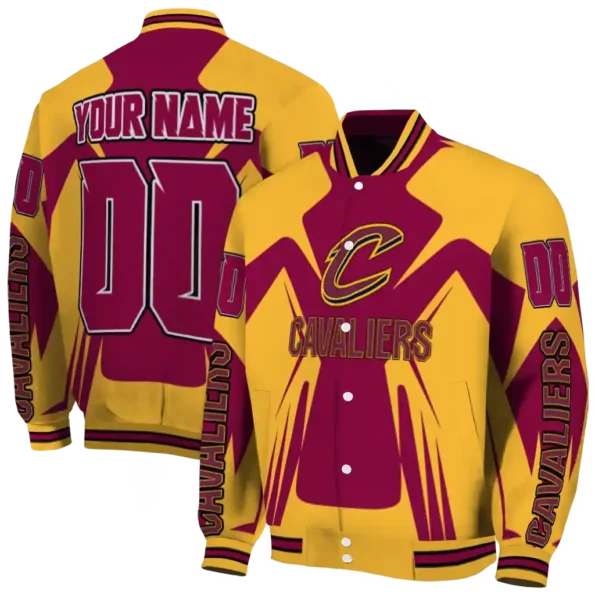 custom cleveland cavaliers spider mark wine varsity jacket fashion forward.webp
