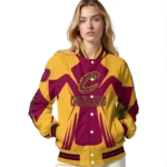 custom cleveland cavaliers spider mark wine varsity jacket best selling.webp