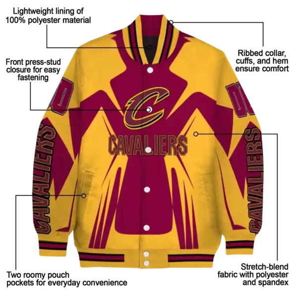 custom cleveland cavaliers spider mark wine varsity jacket new arrival.webp